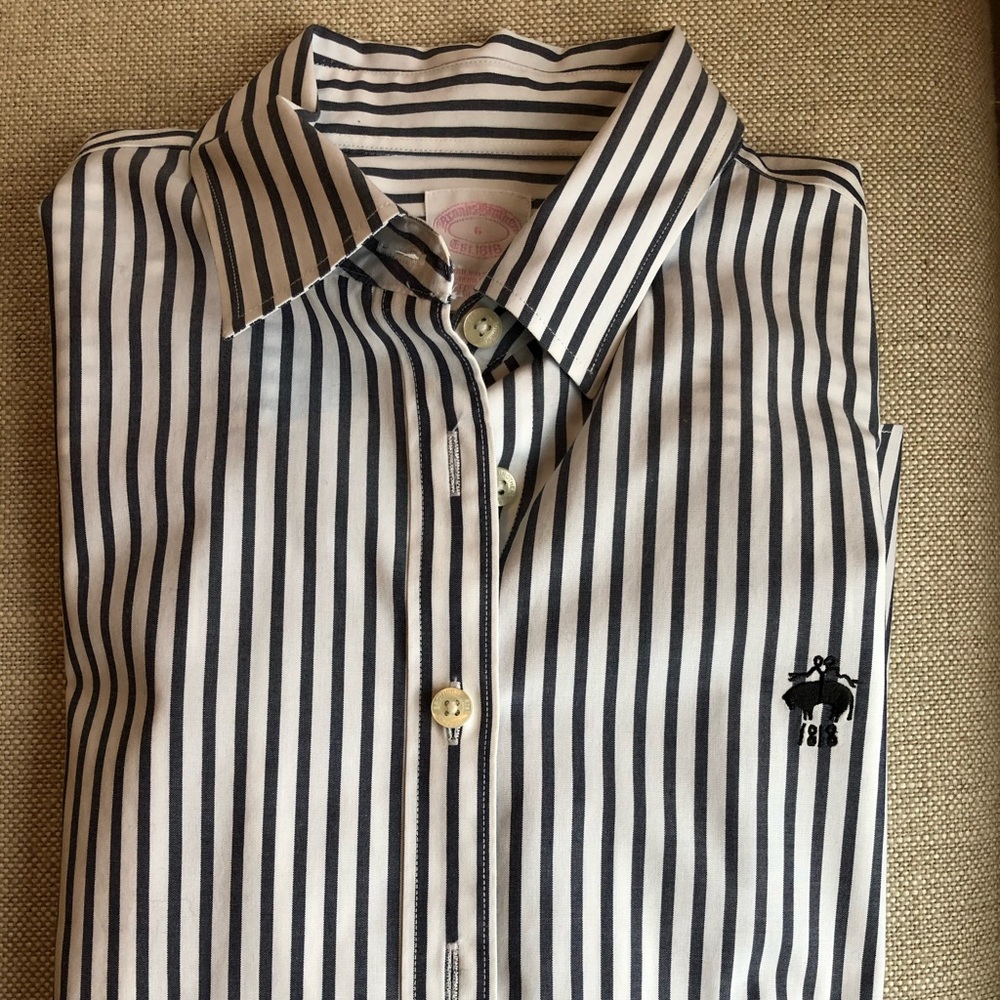 Women’s striped brooks brothers button down